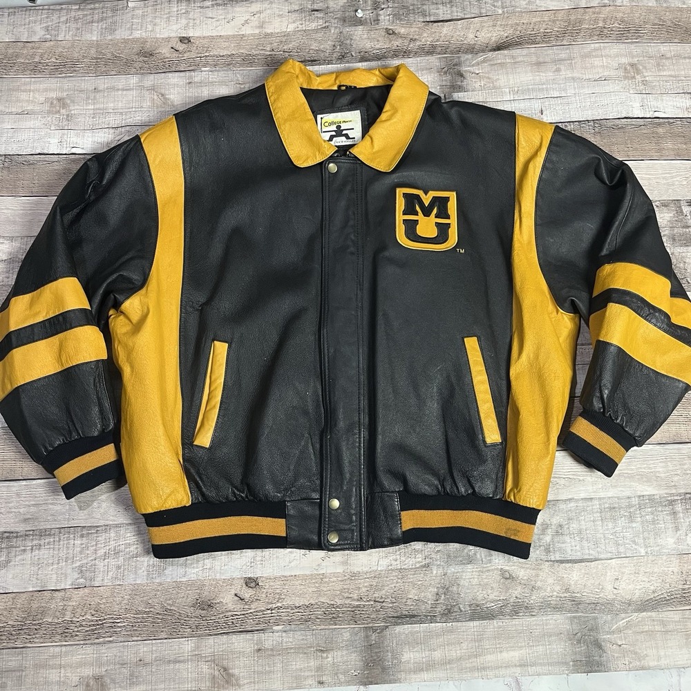 Missouri Tigers Jacket Men's 3XL Black Leather Vintage 80s 1983 College